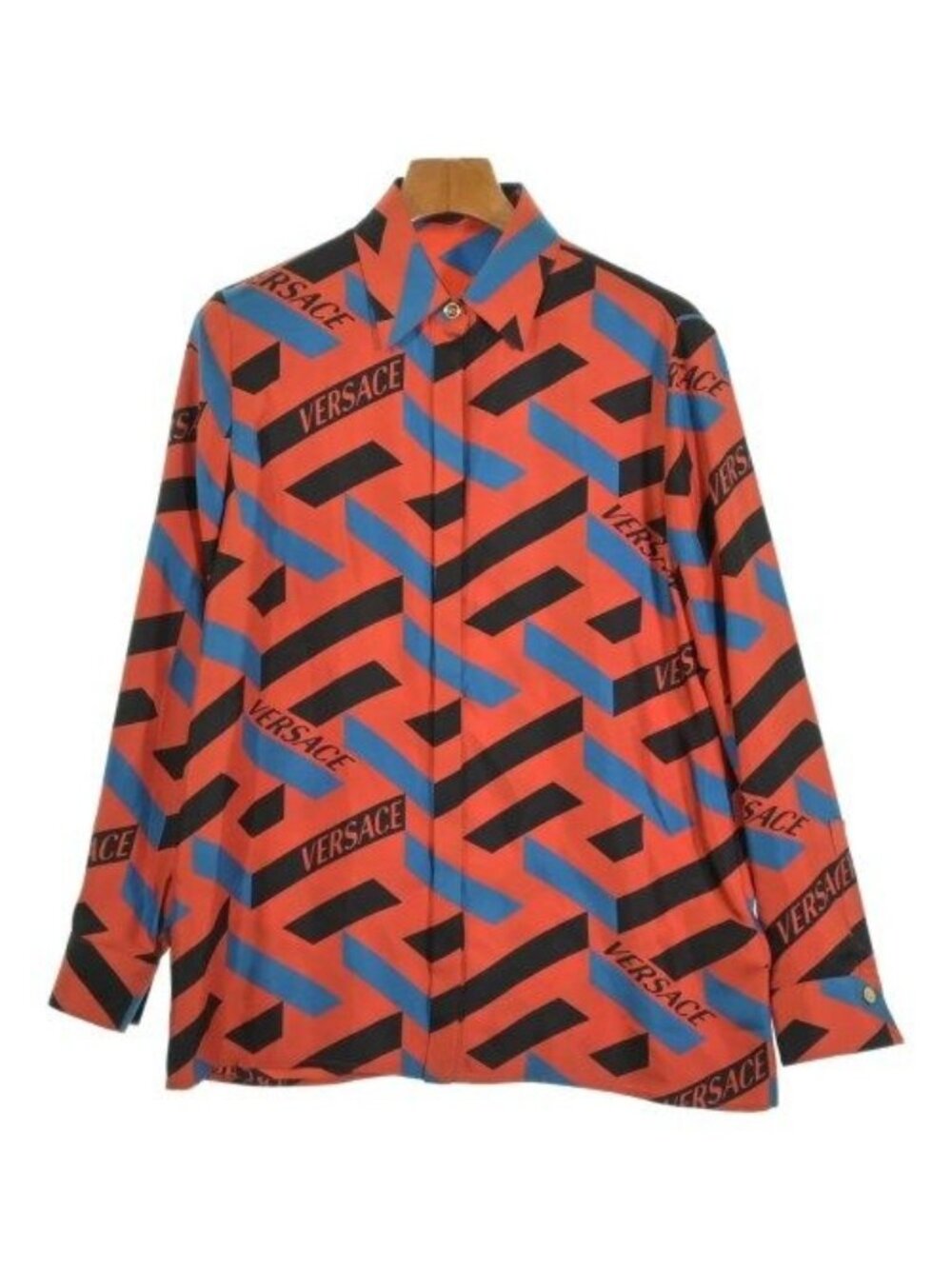 Versace Printed Silk Casual Shirt Red